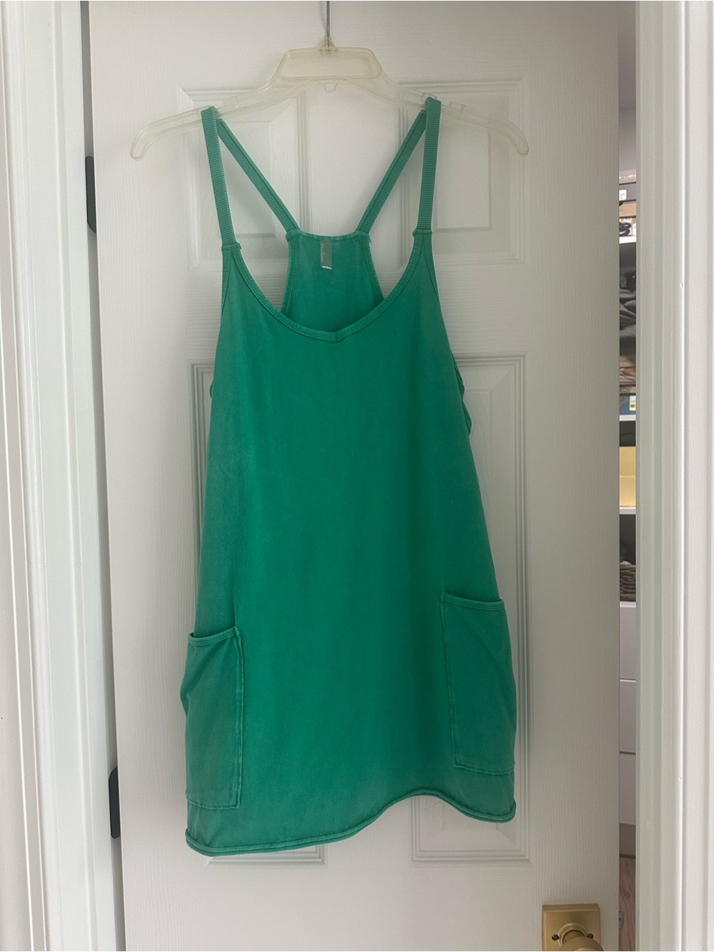 FP Movement by Free People Hot Shot Green Racerback Pocket Mini Dress